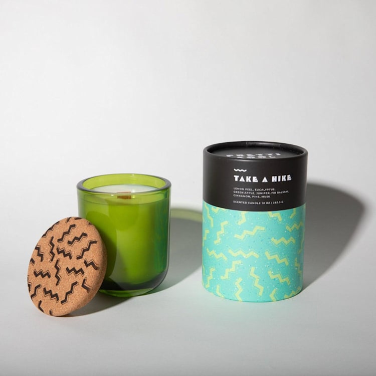"Candle - Take a Hike" - Candles and Holders in green by Pretti.Cool
