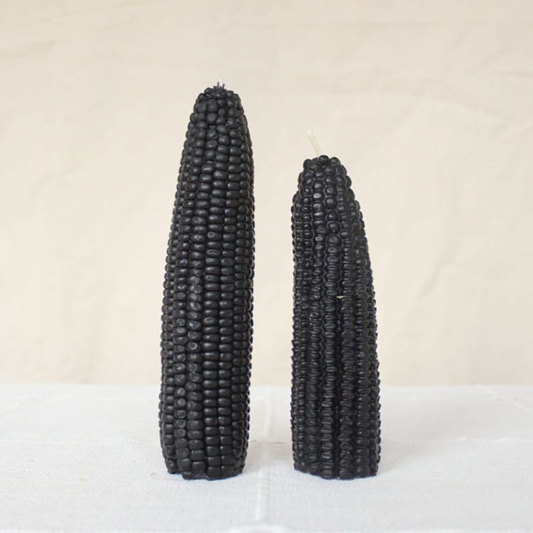 "Blackberry - Corn Beeswax Candle Set" - Candles and Holders in black by Happy Organics