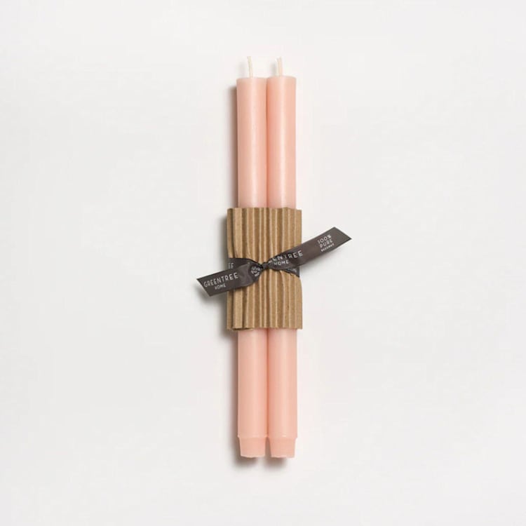 "12" Church Taper 100% Beeswax (pair) - Blush" - Candles and Holders in pink by Jessie Green