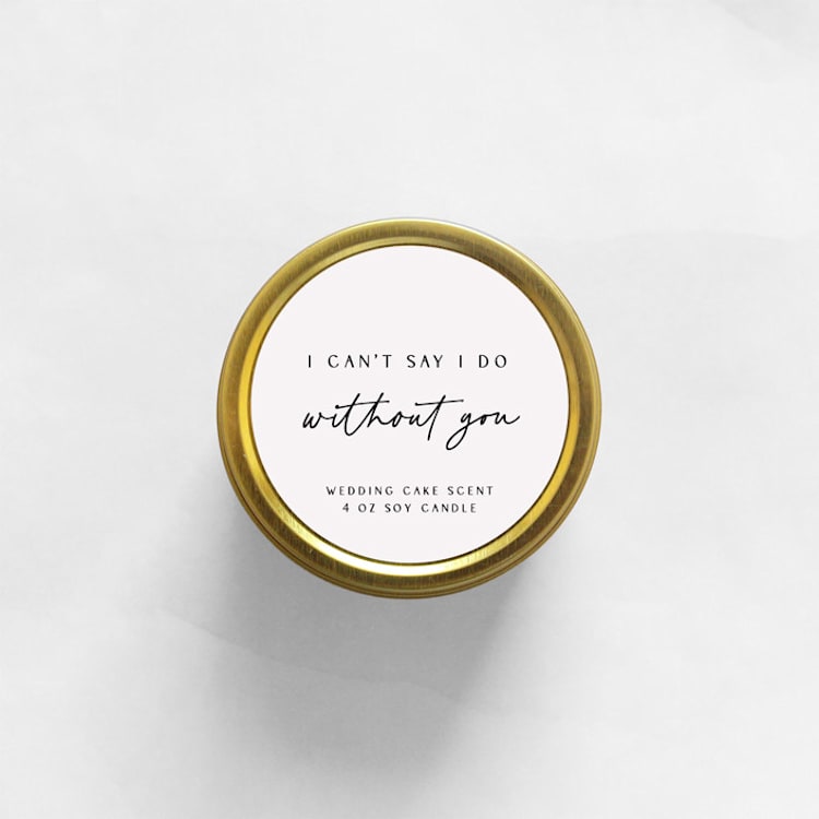 "I Can't Say I Do Without You Soy Candle | Gold Travel Tin" - Candles and Holders in gold by Aria Bella Candles