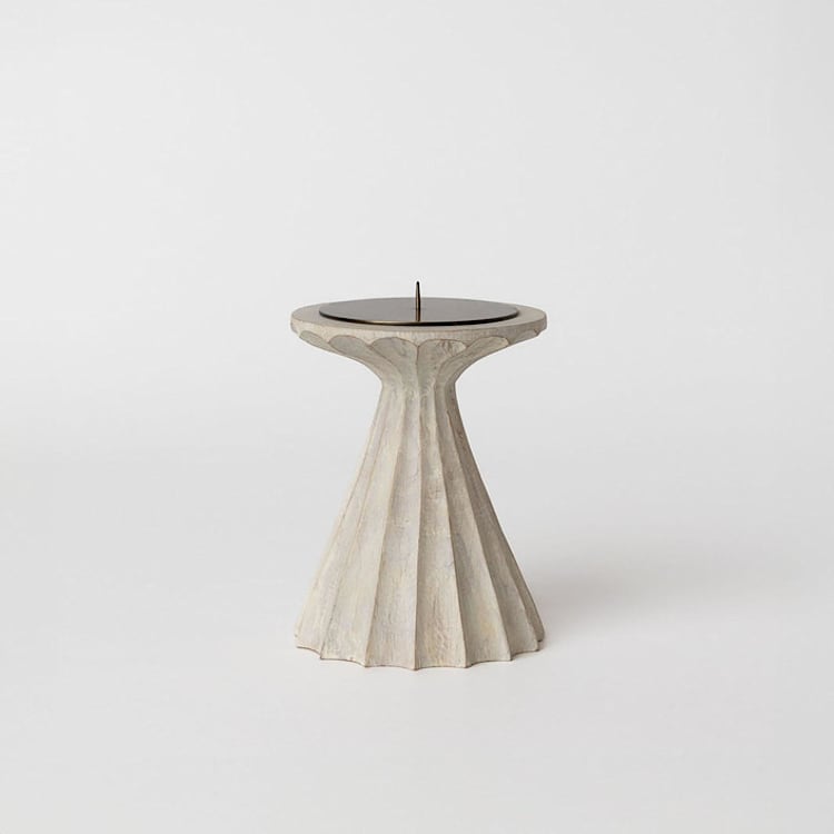 "Bleached Tall Pillar Candle Holder" - Candles and Holders in white by HOUSE of REVELRY