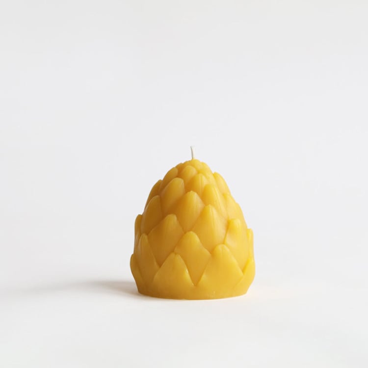 "Artichoke Beeswax Candle" - Candles and Holders in yellow by Artifaqt