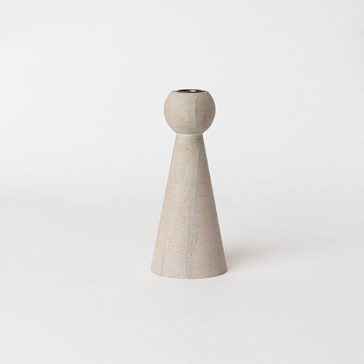 "Bleached Taper Candle Holder" - Candles and Holders in white by HOUSE of REVELRY