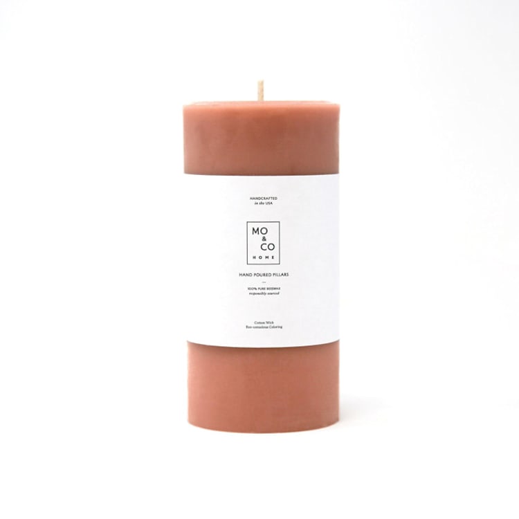 "3x6 Inch, Terra Cotta, Beeswax Pillar Candle" - Candles and Holders in brown by MoAndCo Home