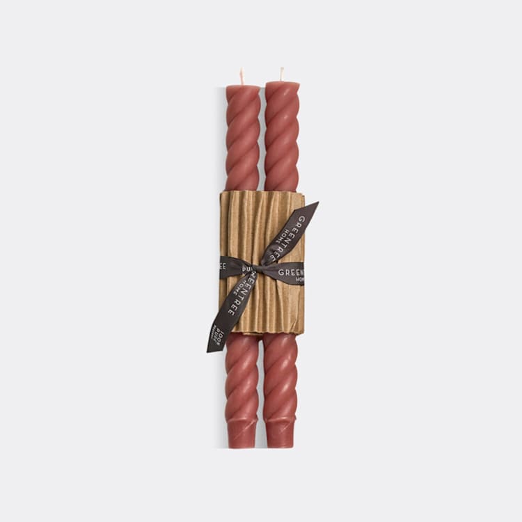 "Rope Tapers 100% Beeswax - Berry Champagne" - Candles and Holders in pink by Jessie Green