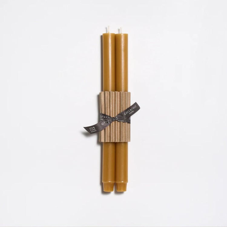 "12" Church Taper 100% Beeswax (pair) - Natural" - Candles and Holders in natural by Jessie Green