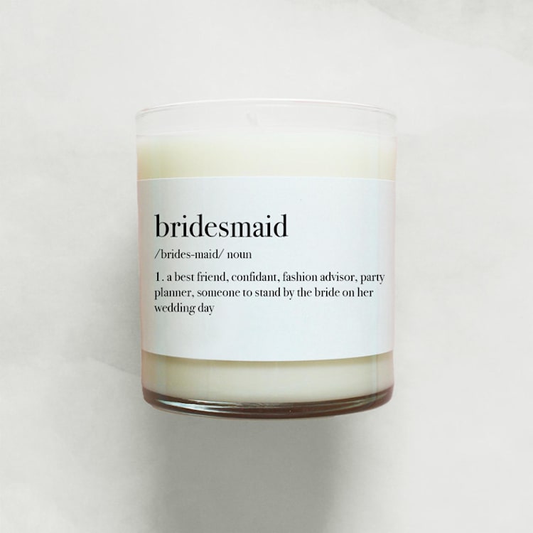 "Bridesmaid Definition Soy Candle | 10.5oz Candle" - Candles and Holders in clear by Aria Bella Candles