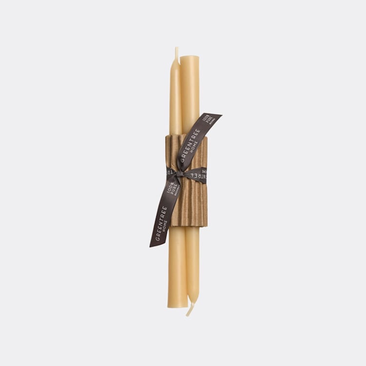 "10" Everyday Tapers 100% Beeswax - Vintage Lace" - Candles and Holders in white by Jessie Green