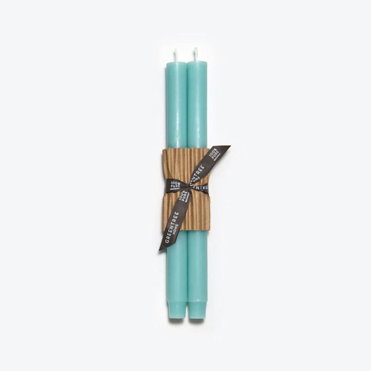 "12" Church Taper 100% Beeswax (pair) - Robin's Egg Blue" - Candles and Holders in blue by Jessie Green