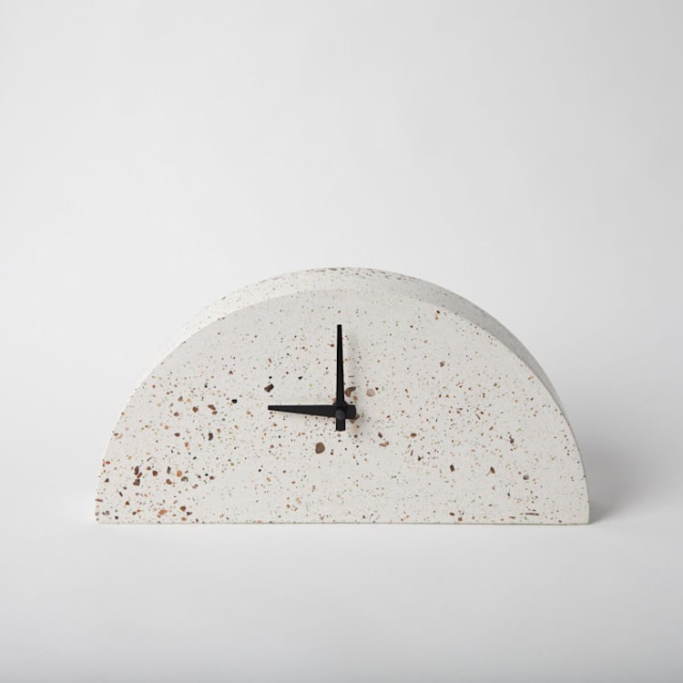 "Mantle Clock: White Terrazzo" - Clocks in white by Pretti.Cool