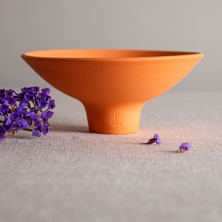 "Orange Porcelain Vessel 4" - Decorative Object in orange by Lisa Fleming