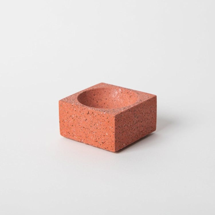 "Square Incense Holder - Coral Terrazzo" - Decorative Object in orange by Pretti.Cool