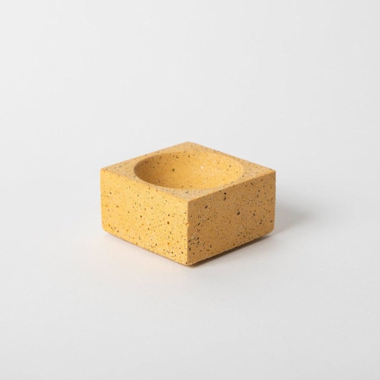 "Square Incense Holder - Marigold Terrazzo" - Decorative Object in yellow by Pretti.Cool