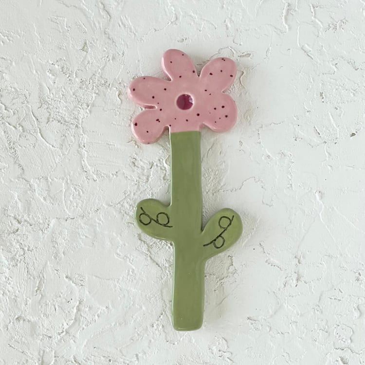 "Pink Speckle Flower Tchotchke" - Decorative Object in pink by Quiet Clementine
