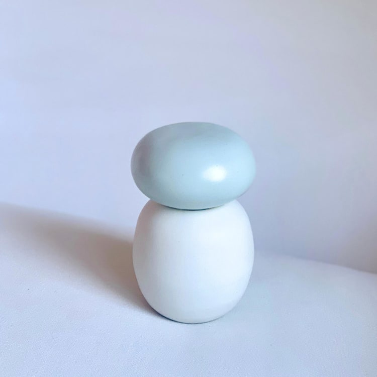 "Pebble Oval Jar" - Decorative Object in white by Cloude Made
