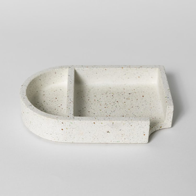 "White Terrazzo Sticki Note Holder" - Decorative Object in white by Pretti.Cool