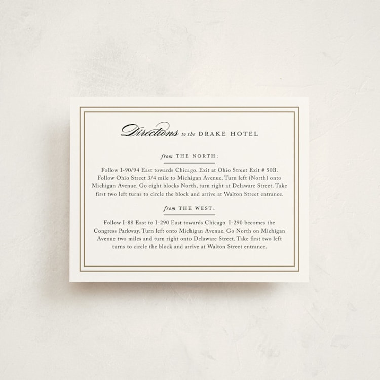 "Eloquence" - Mitzvah Direction Cards in Golden Rod by Kimberly FitzSimons - Front
