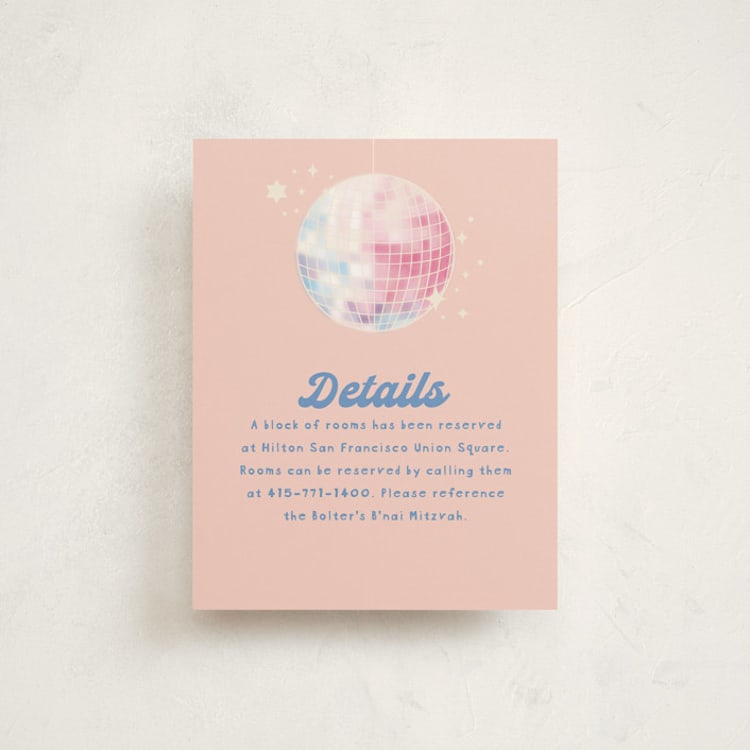 "To the Disco" - Mitzvah Direction Cards in Candy by Creo Study - Front