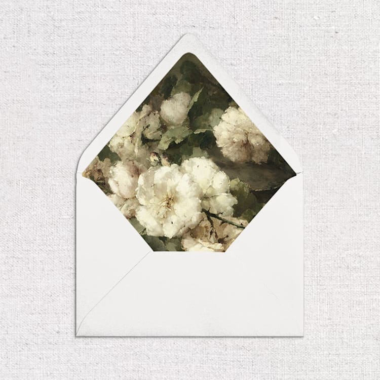 "White Vintage Moody Floral Envelope Liners" - Envelope Liners in black by Eva Friesen