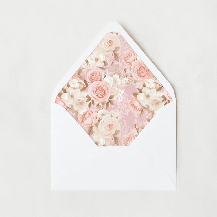 "Dusty Rose and Cream Liner | Set of 25 Euro Envelope Liners" - Envelope Liners in pink by Nikki Turner