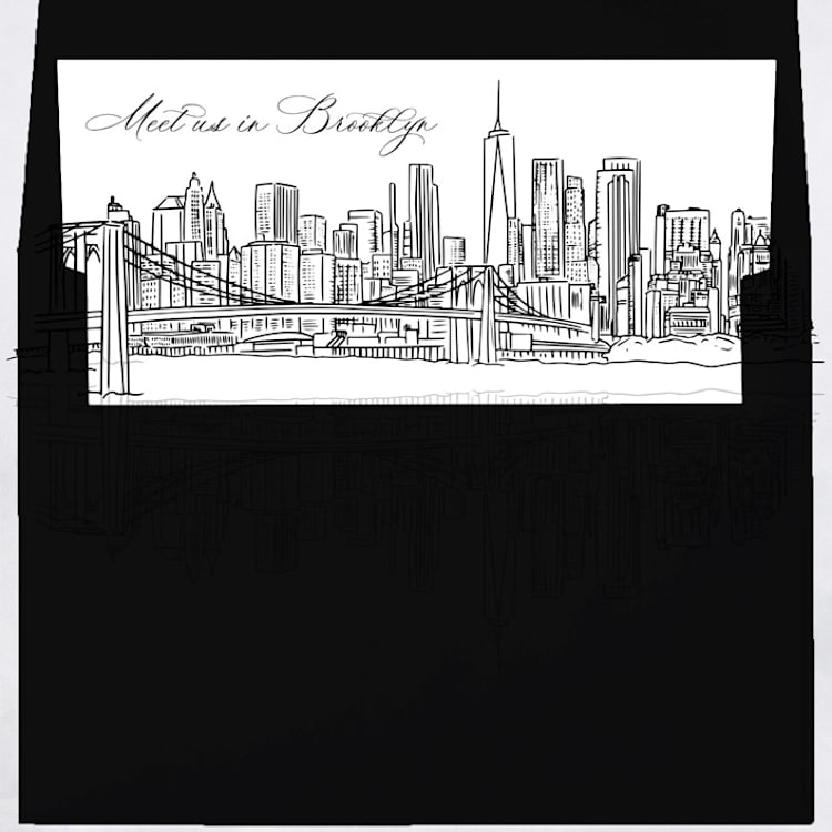 "Brooklyn Skyline Envelope Liner with custom text/saying | Set of 10 | For 5x7 Minted Square Flap Envelope" - Envelope Liners in white by Kimee Meyer