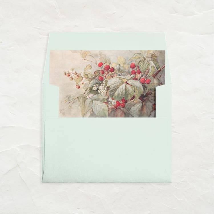 "A7 Envelope Liners Square Flap // Raspberry Fields (Set of 25)" - Envelope Liners in red by Clover and Lamb