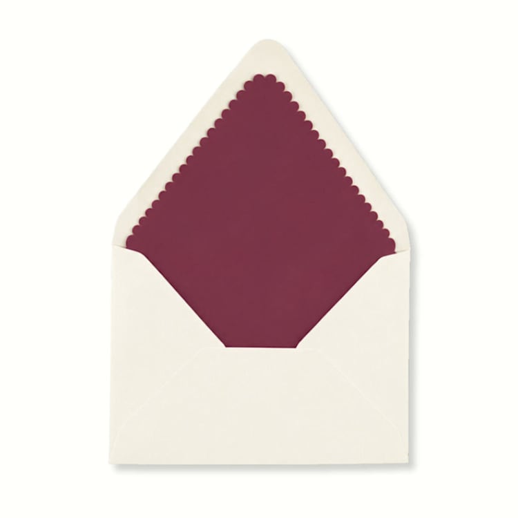 "Holiday Burgundy Scalloped Laser Envelope Liner (Pack of 20)" - Envelope Liners in red by Paper Haven