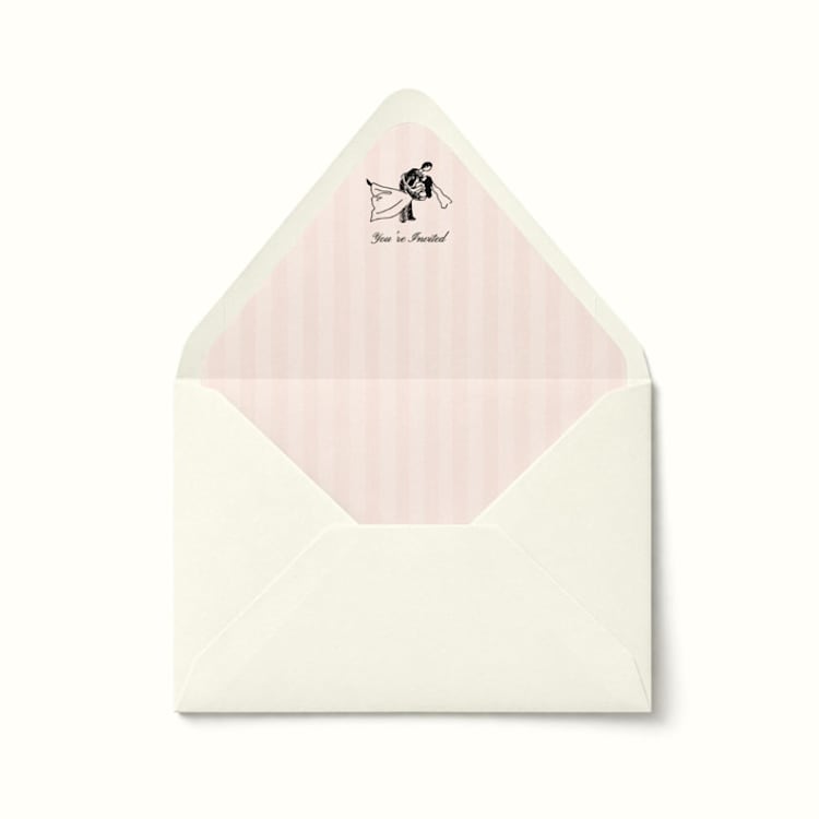 "Hand Drawn Dancing Couple Envelope Liner | Set of 10" - Envelope Liners in pink by Paper Haven