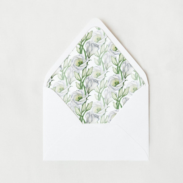 "Springtime Floral Liner | Set of 25 Euro Envelope Liners" - Envelope Liners in green by Nikki Turner