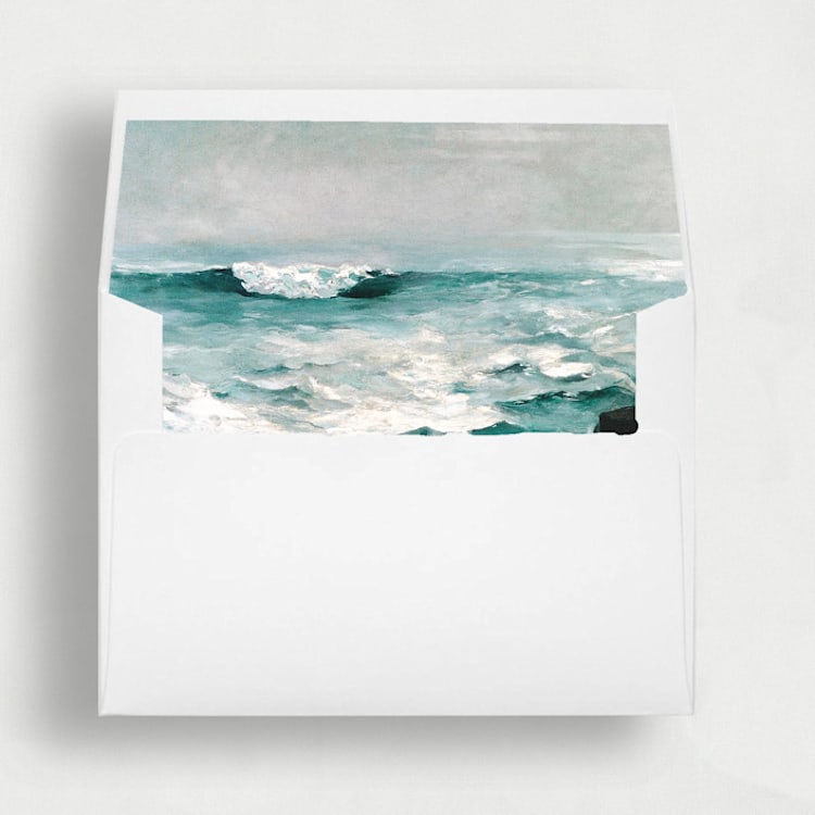 "Crashing Ocean Waves Liner | Set of 25 Square Envelope Liners" - Envelope Liners in multicolorassorted-colors by Nikki Turner