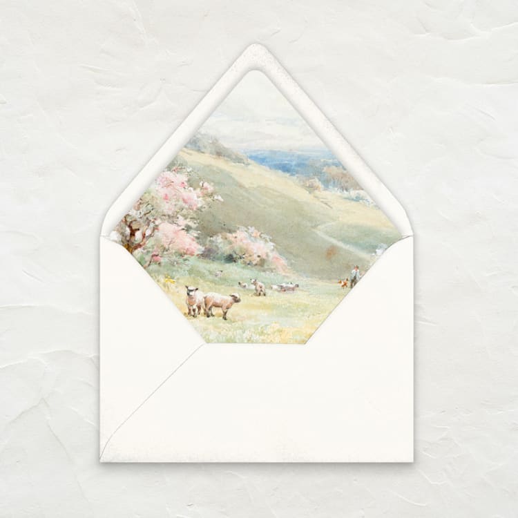 "A7 Fine Art Envelope Liners // Spring Sheep (Set of 25)" - Envelope Liners in multicolorassorted-colors by Clover and Lamb