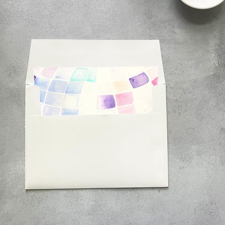 "Disco Ball Watercolor Square Envelope Liner | Set of 10 | For 5x7” invitations " - Envelope Liners in multicolor by Cotton and Bow
