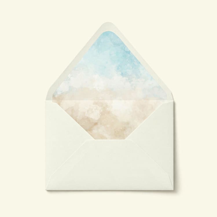 "Coastal Watercolor Envelope Liner | Set of 10" - Envelope Liners in multicolor by Paper Haven