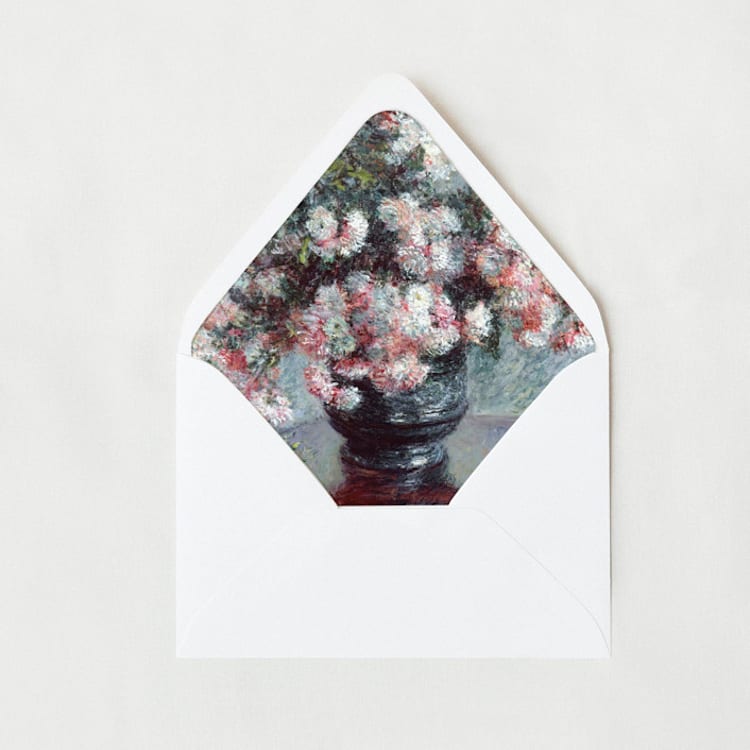 "Beauty in Chrysanthemums | Set of 25 Euro Envelope Liners" - Envelope Liners in blue by Nikki Turner