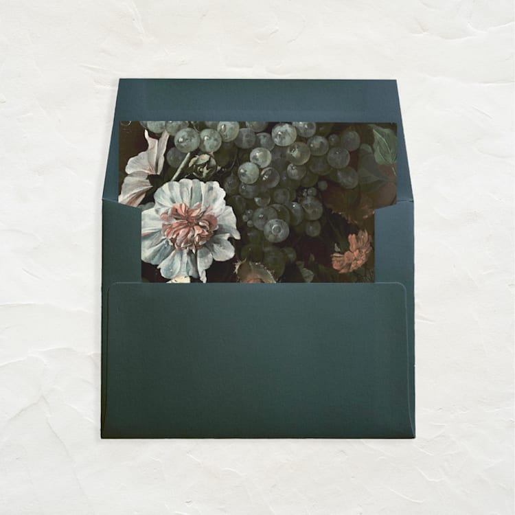 "A7 Fine Art Envelope Liners Square Flap // Fruits + Flowers (Set of 25)" - Envelope Liners in green by Clover and Lamb