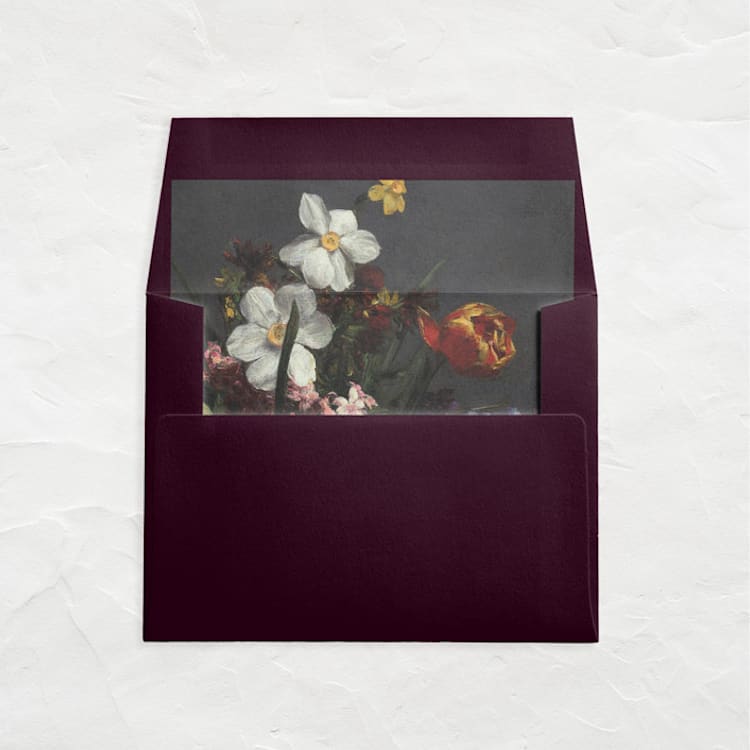 "A7 Fine Art Envelope Liners Square Flap // Midnight Bloom (Set of 25)" - Envelope Liners in white by Clover and Lamb
