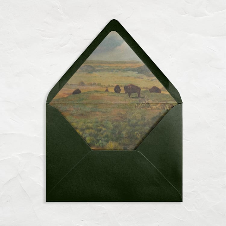 "A7 Fine Art Envelope Liners // Golden Pastures (Set of 25)" - Envelope Liners in green by Clover and Lamb