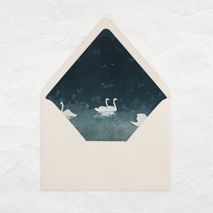 "A7 Fine Art Envelope Liners // Swans (Set of 25)" - Envelope Liners in blue by Clover and Lamb