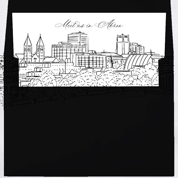 "Akron Georgia Skyline Envelope Liner with custom text/saying | Set of 10 | For 5x7 Minted Square Flap Envelope" - Envelope Liners in white by Kimee Meyer