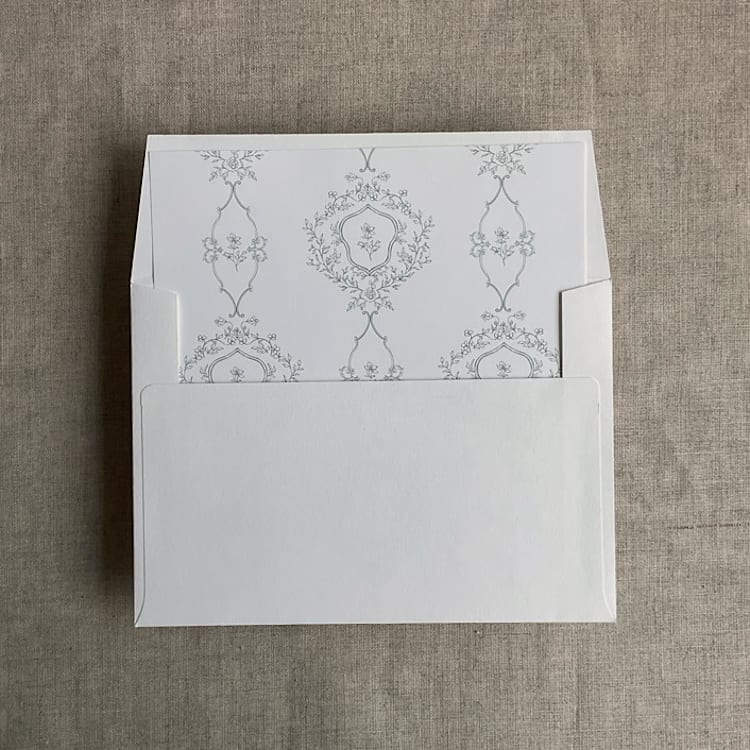 "grace floral dusty sage envelope liner for A7 square flap envelope | pack of 10" - Envelope Liners in green by Ivory Invitations