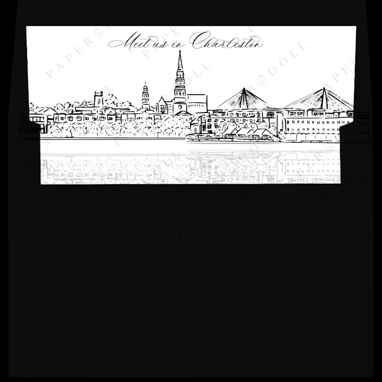 "Charleston South Carolina Skyline Envelope Liner with custom text/saying | Set of 10 | For 5x7 Minted Square Flap Envelope" - Envelope Liners in white by Kimee Meyer