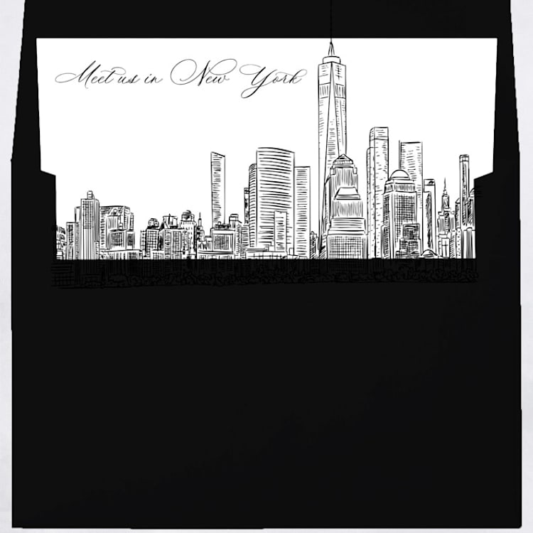 "New York with World Trade Center Skyline Envelope Liner with custom text/saying | Set of 10 | For 5x7 Minted Square Flap Envelope" - Envelope Liners in white by Kimee Meyer