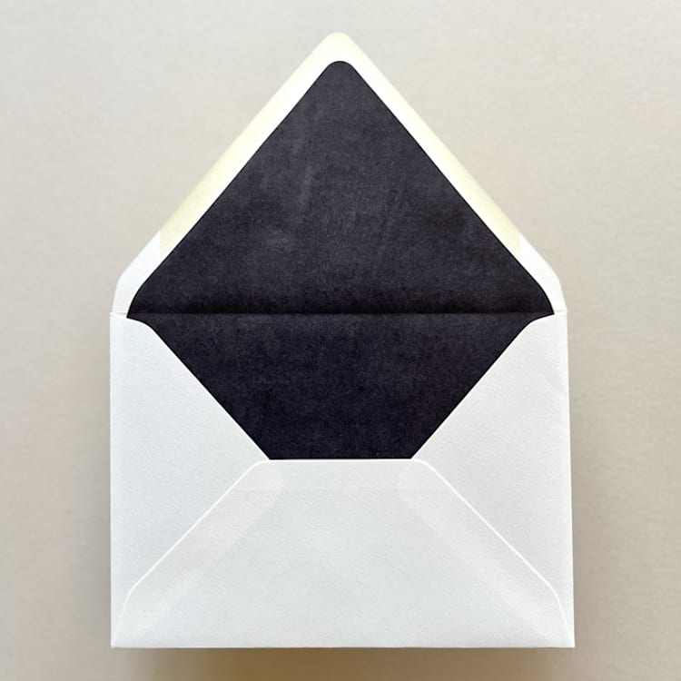 "A7 Envelope Liners Fresco Texture in Ebony for Euro Flap Envelopes | Pack of 10" - Envelope Liners in black by Renée Stramel