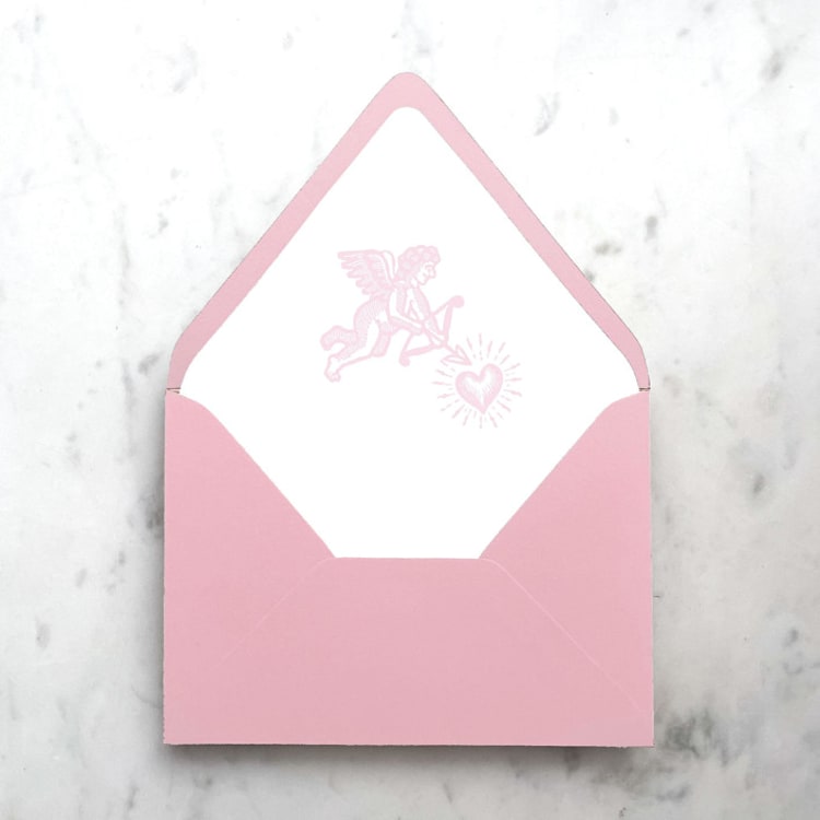 "A7 Envelope Liners Pink Cupid (set of 10)" - Envelope Liners in pink by Design by Laney