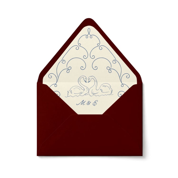 "Swan Swirl Envelope Liner | Set of 10" - Envelope Liners in multicolorassorted-colors by Paper Haven
