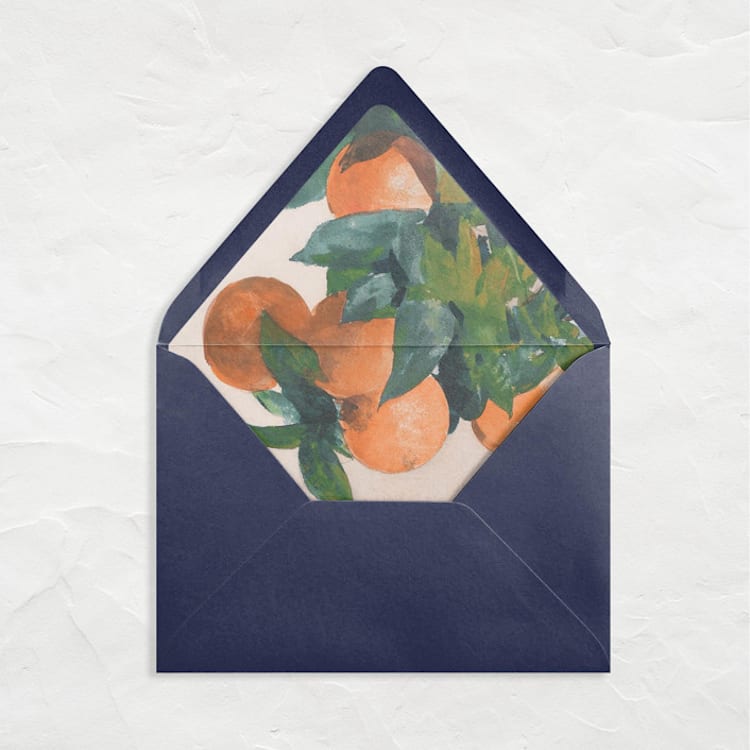 "A7 Fine Art Envelope Liners // Citrus Canopy (Set of 25)" - Envelope Liners in orange by Clover and Lamb