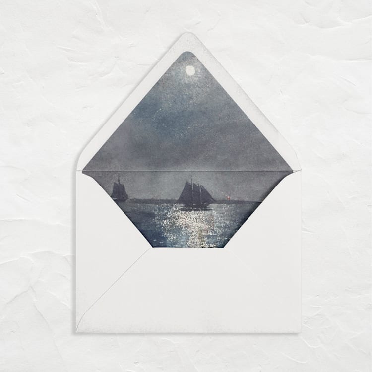 "A7 Fine Art Envelope Liners // Moonlit Voyage (Set of 25)" - Envelope Liners in gray by Clover and Lamb