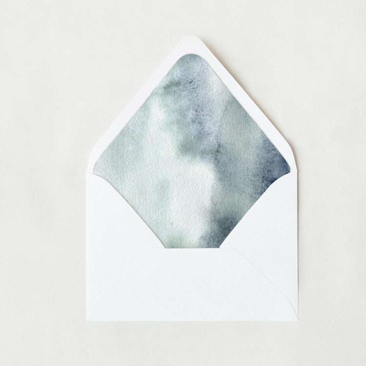 "Gray Watercolor Liner | Set of 25 Euro Envelope Liners" - Envelope Liners in gray by Nikki Turner