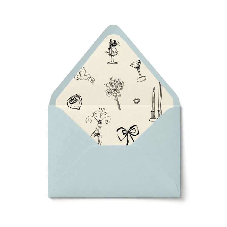 "Wedding Doodles Envelope Liner | Set of 10" - Envelope Liners in multicolorassorted-colors by Paper Haven