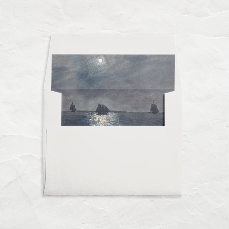 "A7 Fine Art Envelope Liners Square Flap // Moonlit Voyage (Set of 25)" - Envelope Liners in gray by Clover and Lamb
